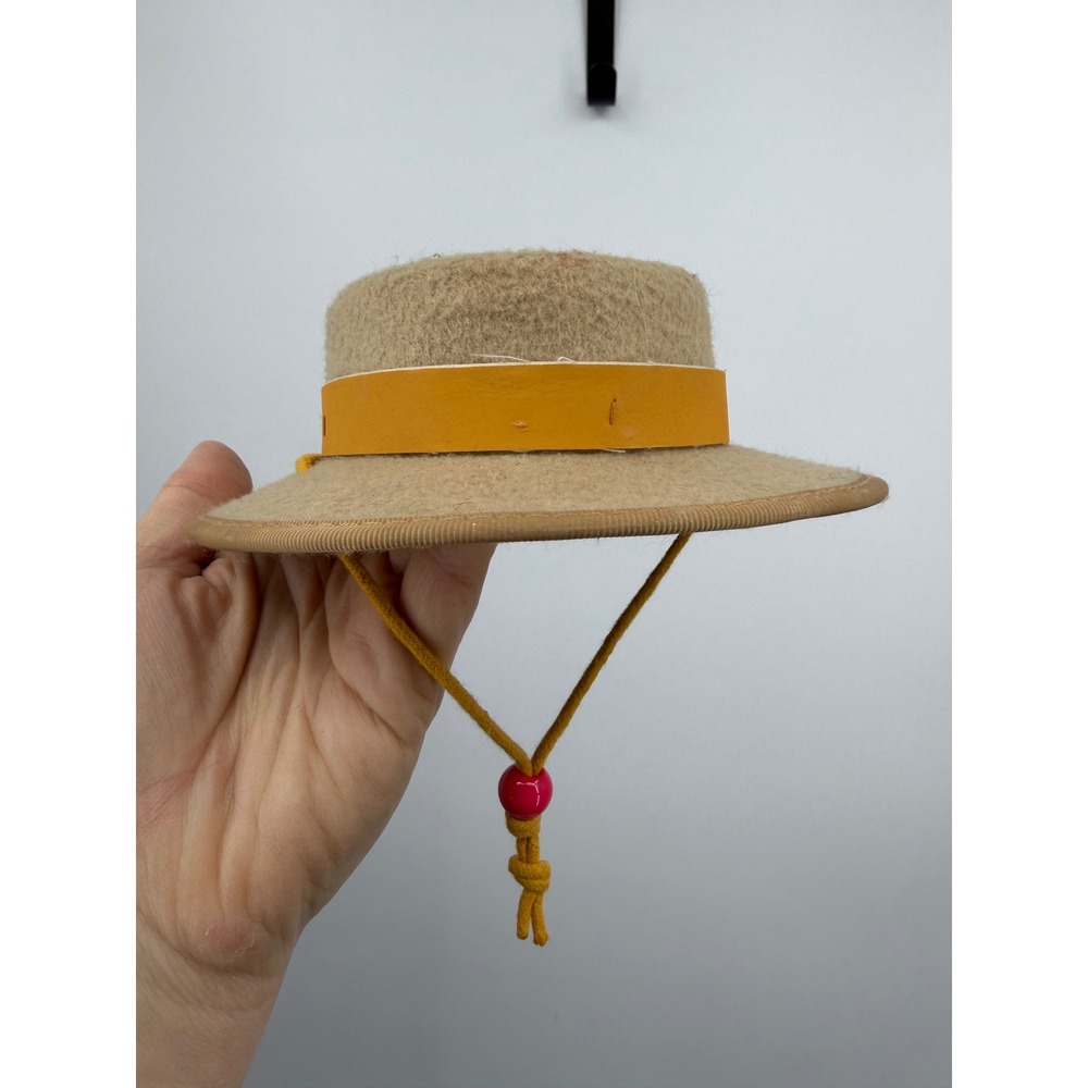 American Girl Saige's parade Hat Doll Accessory OS Tan Yellow Felt